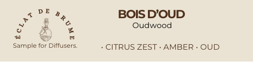 Bois d’Oud/Oudwood/Agarwood: Citrus Zest, Amber, Musk