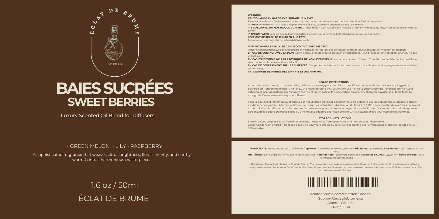 Baies Sucrées/Sweet Berries- Green Melon, Lily, Raspberry- Inspired by The Wynn Hotel