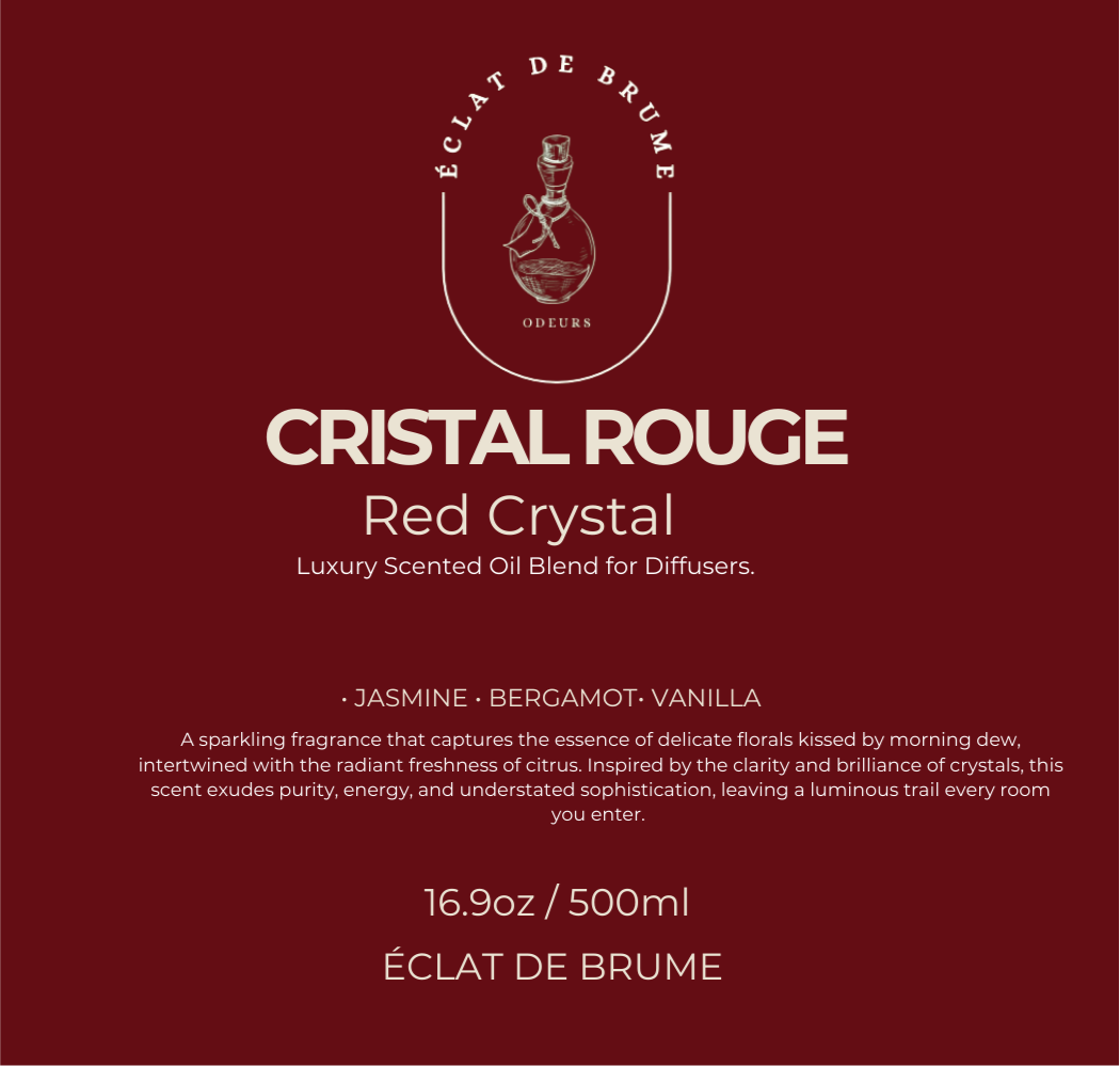 Cristal Rouge/Red Crystal: Jasmine, Bergamot, Vanilla - Inspired by Baccarat Rouge 540