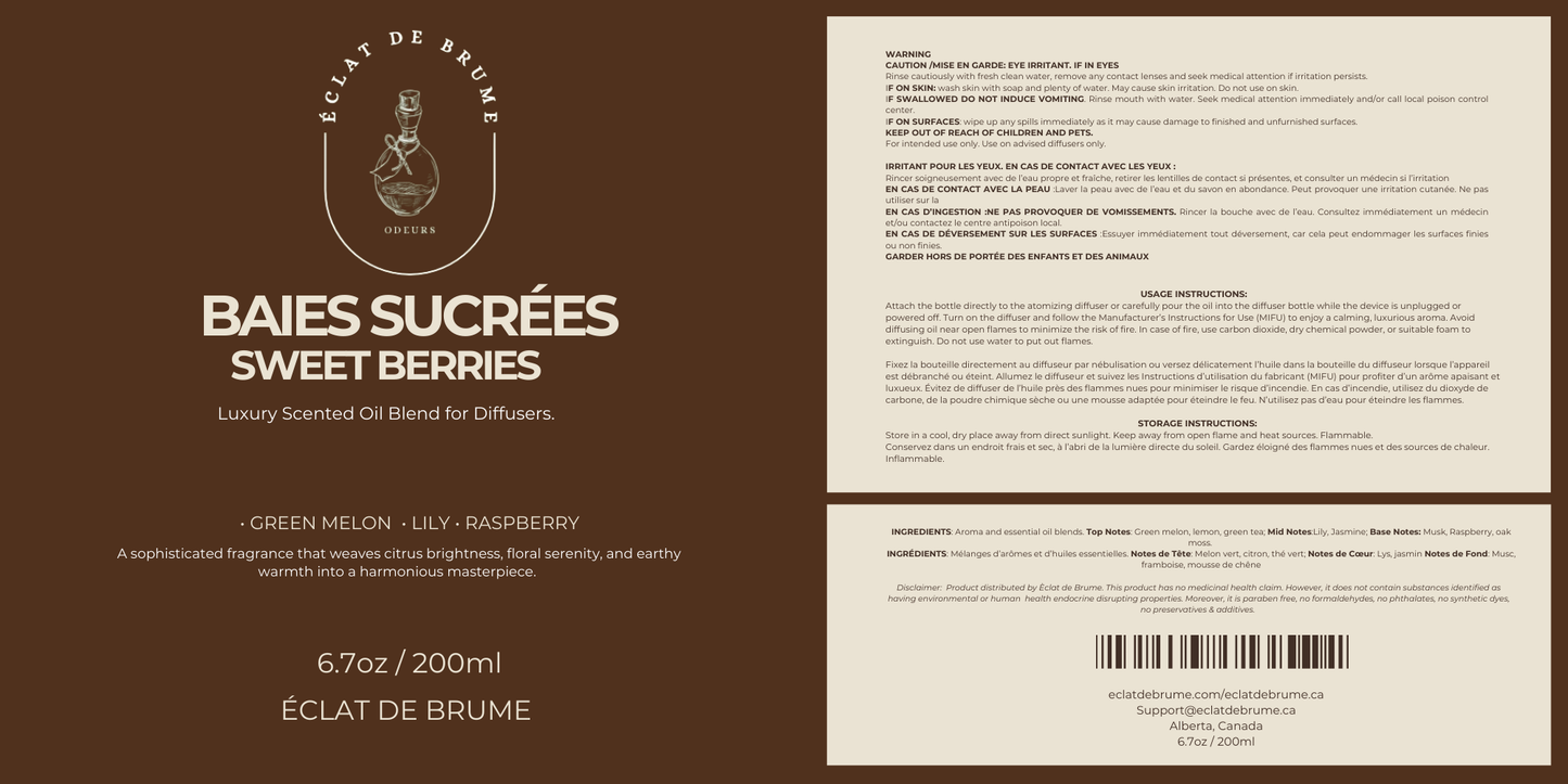 Baies Sucrées/Sweet Berries- Green Melon, Lily, Raspberry- Inspired by The Wynn Hotel