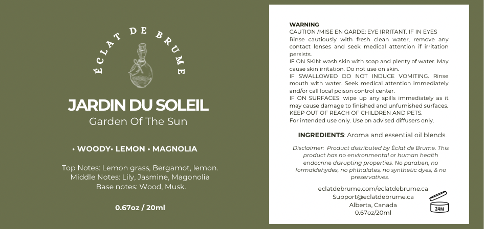 Jadin du Soleil/Garden of the sun: Woody, Lemongrass, Magnolia - Inspired by W Hotel