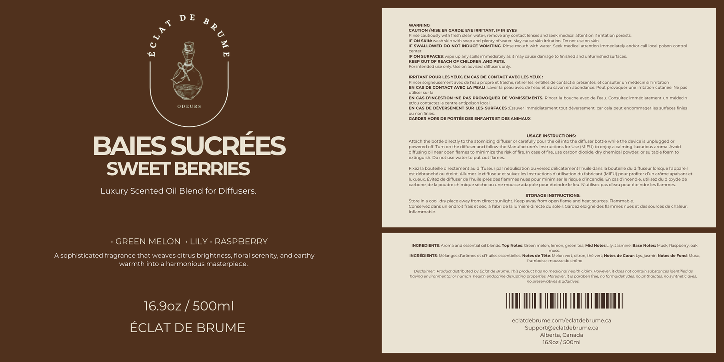 Baies Sucrées/Sweet Berries- Green Melon, Lily, Raspberry- Inspired by The Wynn Hotel