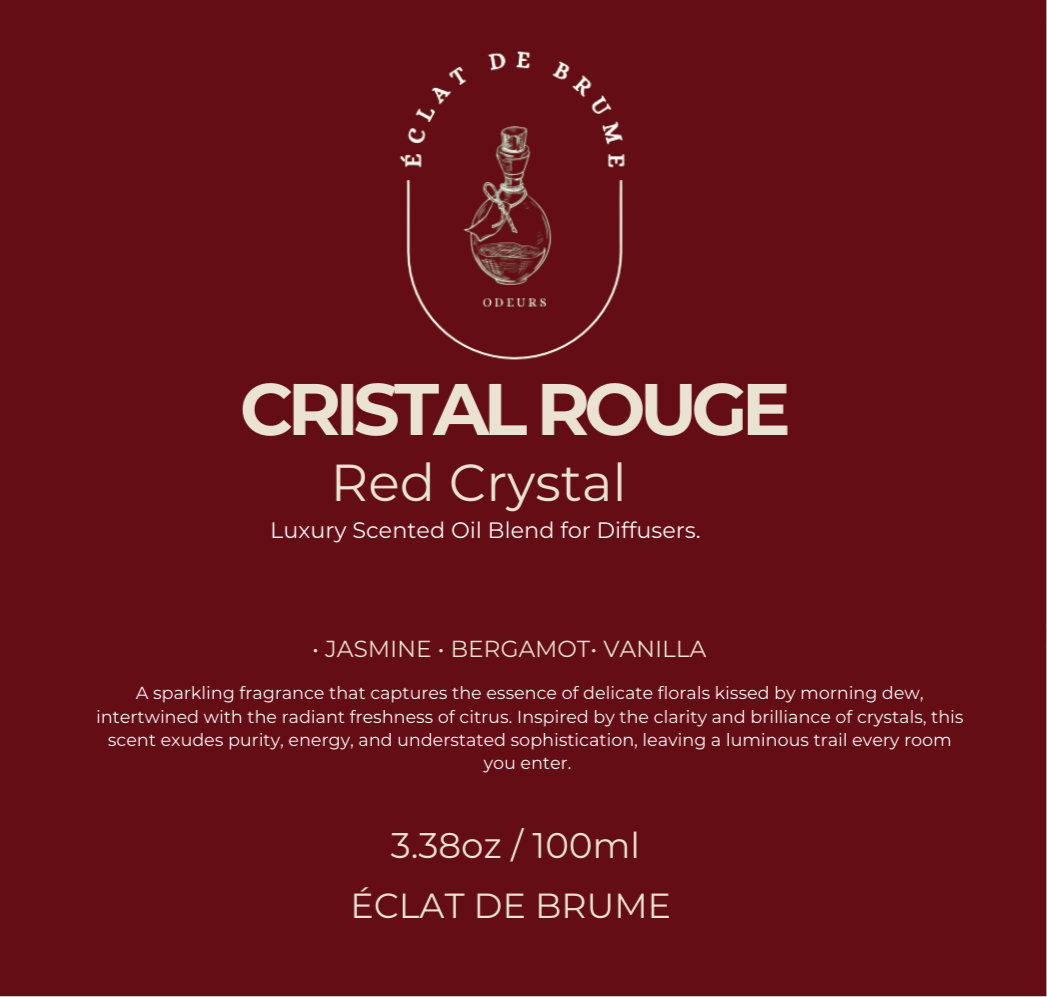 Cristal Rouge/Red Crystal: Jasmine, Bergamot, Vanilla - Inspired by Baccarat Rouge 540